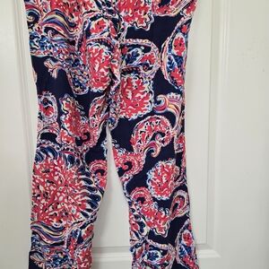 Lilly Pulitzer Rayon Colorful Paisley Print Pull-on Pants SZ L